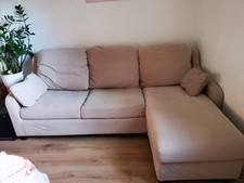 VINLIDEN 3er-Sofa mit Récamiere, Hakebo beige