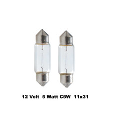 2 Stück Soffitten 12V 5W 11 x 31 mm C5W  Glühlampe Autolampen Glühbirne   T32b