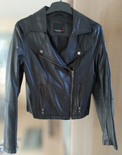 Damen Kunstleder Biker Jacke Leder Optik mit Nieten Gr. S