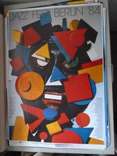 Plakat Jazz Fest Berlin 1984 Concert Plakat Günther Kieser A0 Top