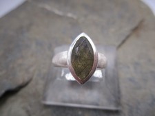 Moderner Ring 925 Sterlingsilber gebürstet Labradorit Navette Rg 54/14 ADK