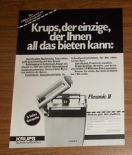 Seltene Werbung KRUPS FLEXONIC II Rasierer - Rasieren geht über studieren 1973