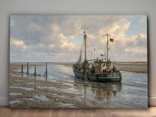 Leinwandbild fischkutter - leinwandbild,