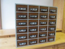  Antiker Apothekerschrank,Schubladenschrank,Weichholz,Kommode,Industriedesign