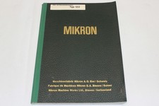 Betriebsanleitung - Wälz-Fräsmaschine Fräse - MIKRON A.G. Biel - Typ 122