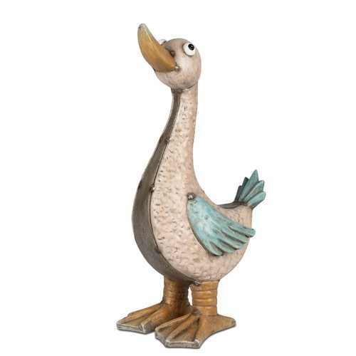 Dekofigur ente metalloptik - dekofigur, auf