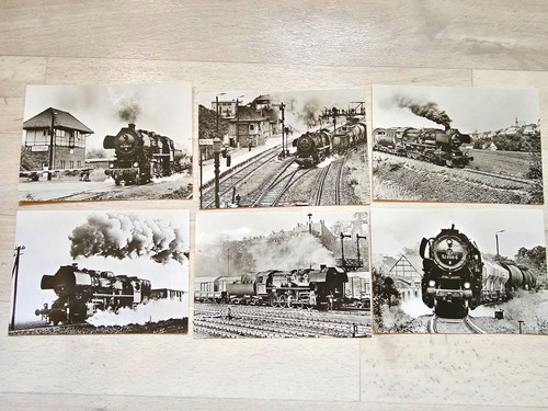Fotopostkarten dampflok ddr - 6x,