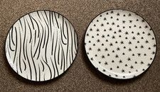 Zafferano Pizzateller Pizza-Teller Steinzeug schwarz-weiß 2 Stück