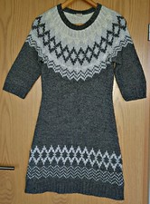 Kleid Strickkleid Esprit S Rundhalsausschnitt Winterkleid Norwegermuster