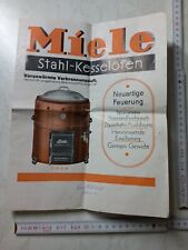 Altes orginales Werbeheft Miele Stahl Kesselofen , Waschkessel vor 1945