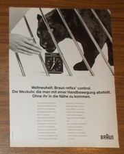 Seltene Werbung BRAUN REFLEX CONTROL Weckuhr Wecker Panther 1987