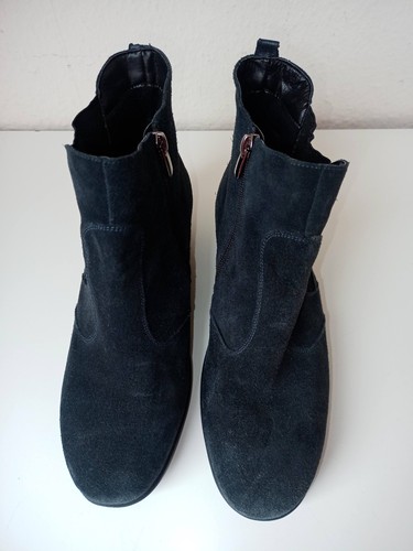 Velours stiefeletten blau - velours,