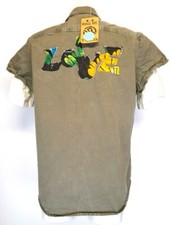 S1) Designer RA-RE Rag Recycle Damen Jeanshemd Hemd Oberteil Gr. L XL XXL Strass