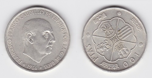 100 pesetas silber münze - 100,