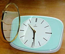 Junghans Wanduhr Küchenuhr 50er Jahre Nierentisch Lindgrün Weiß Revidiert & TOP