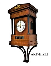 BIEDERMEIER KAMINUHR STUTZUHR WANDUHR UM 1780-1820 MIT WANDSOCKEL DOPPELGLOCKE  