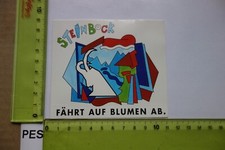 Alter Aufkleber Floristik ...fährt auf Blumen ab Sternzeichen STEINBOCK (B)