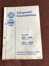 Sachs Ersatzteilliste DKW Hercules  Zweirad Union Sport Bike SB 1 695 SB 2 694