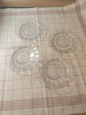 4 kleine, hellblaue Glasteller , Kuchenteller DDR