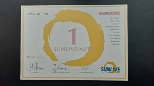Sunlive stückaktie 1er - ag,
