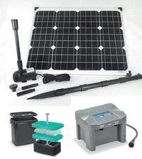 50 W Solarpumpe Solar Gartenpumpe Teichpumpe Akku Gartenteichpumpe Filter Pumpe
