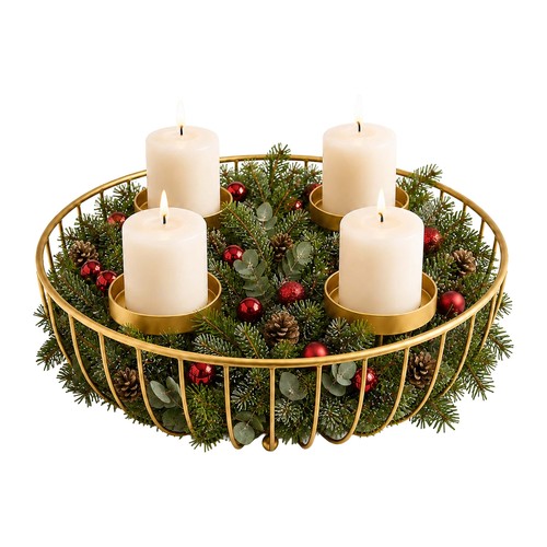 Adventskranz metallschale - adventskranz,