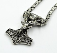 XXL Thors Hammer Thorhammer Anhänger Edelstahl Kette Königskette Mjölnir