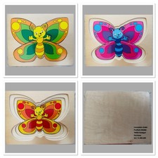 Baby Kinder Spielzeug Holzpuzzle Holz Puzzle Schmetterling 3 Lagen übereinander