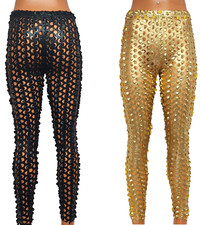 Leggins Treggings Netz Glanz