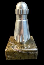 Art Deco Stil Tischfeuerzeug Benzinfeuerzeug Patrone Rakete Alu Marmor