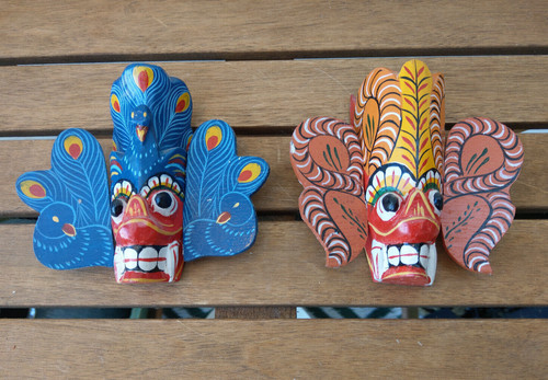 Wandmaske bali indonesien - 2x,