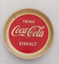 Trink Coca Cola Eiskalt -  Metall Tablett  Ø oben ca. 33,7 cm ca. 60er Jahre