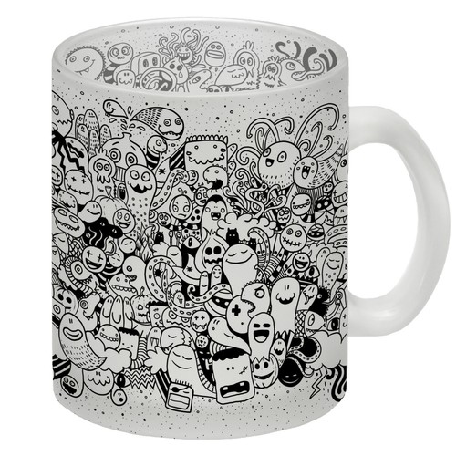 Glas tasse mit monster motiv - glas,