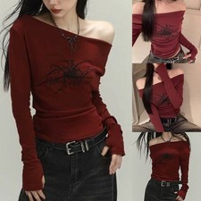 Langarm Y2k Crop Top Damen