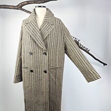 ZARA 🤎 MANTEL DOPPELREIHIG WOLLMISCHGEWEBE KARIERT HAHNENTRITTMUSTER OVERSIZE M