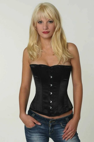 Corsage korsett schwarz satin - corsage,