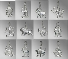 Silberanhänger 12 Sternzeichen - Neu - Horoskop - 925 Sterling Silber