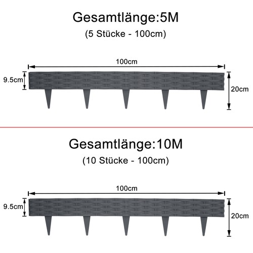 10m rasenkante rattan - 5m/10m,