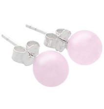 Rosenquarz Ohrstecker 6 mm Kugel Edelstein Ohrringe 925er Silber | Schmuck