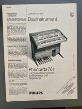 Philips Philicorda 761 Heimorgel Instrument 1972 Vintage Ad Werbung Reklame