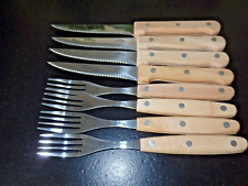 JIM BEAM Steakbesteck 4 Steakmesser 4 Gabeln Holzgriff