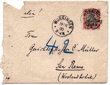 Germania Reichspost - Auslands-Brief WORRINGEN (K1) nach San-Remo Italien #B436