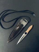 Mini-Dolch aus 4116 Stahl mit Nussholzgriff & Lederscheide