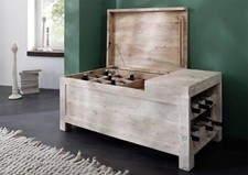 Weintruhe NATURE WHITE #34 Weinregal Weinkiste Weinschrank Bank Akazie 110x50x56