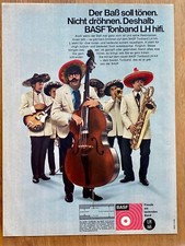 BASF Tonband LH hifi Tape Baß Bass Original 1970 Vintage Advert Werbung Reklame
