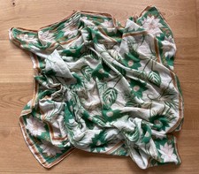 Großes indisches Tuch 100 % Baumwolle, grün beige ca. 105 x 100 cm