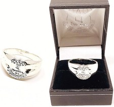 EVERTON FC NEW CREST LIZENZIERTER EFC VERSILBERTER WAPPENRING KOMPLETT IN GESCHENKBOX