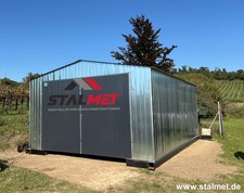 Blechgarage 4x6x2,55m Fertiggarage nach Maß Stahlhütte Lager Lieferung Montage
