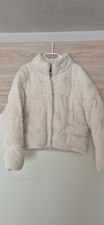 Jacke Plüsch Cremefarben Gr M