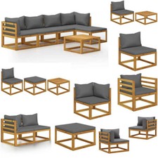 Akazie Massiv Gartenmöbel Lounge Sofa Sitzgruppe Garten garnitur Auflagen Set DE